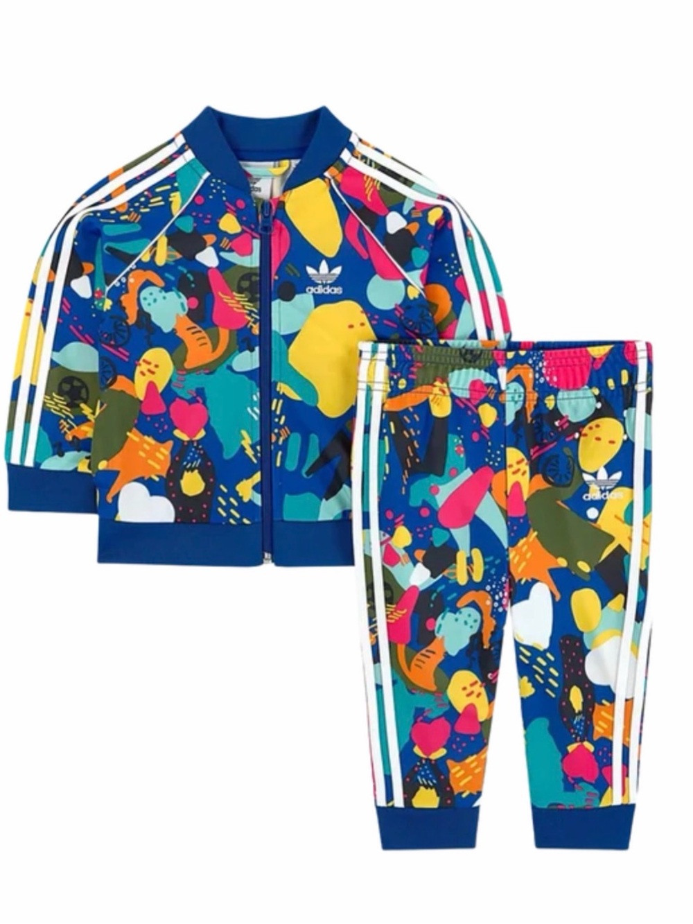 adidas Kids' Multicolor Splash Print Track Jacket & Pants Set